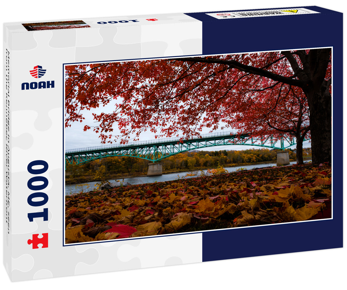 Memorial Bridge in Augusta, ME, seen from the Kennebec River Waterfront