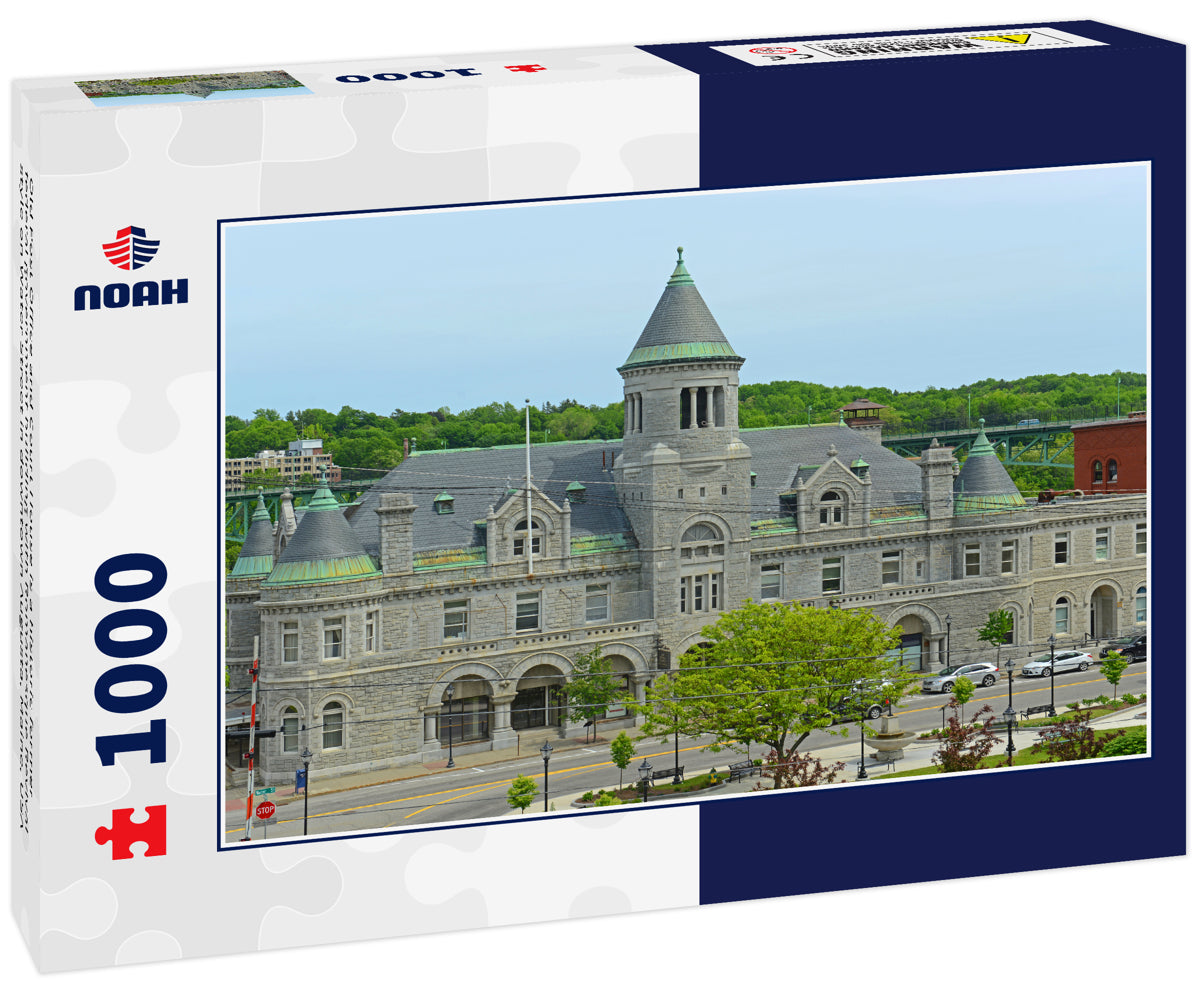 Old Post Office and Court House is a historic former federal government building with Romanesque Revival style on Water Street in downtown Augusta, Maine, USA