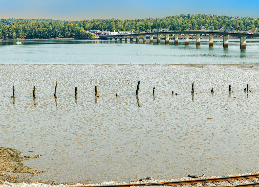 bridge at Wiscasset crossing the Sheepscot River, Maine