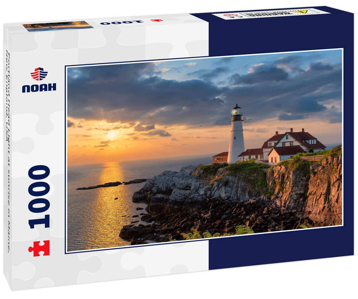 Portland Head Light at sunrise in Maine, New England, USA