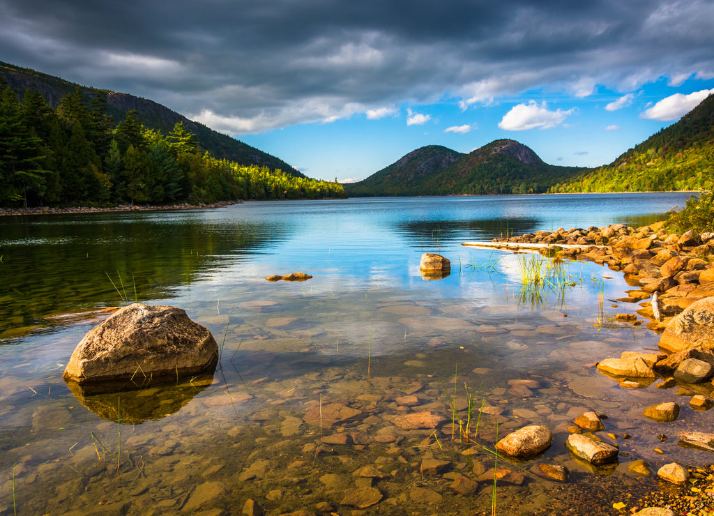 Jordan Pond and view of the Bubbles in Acadia National Park, Maine