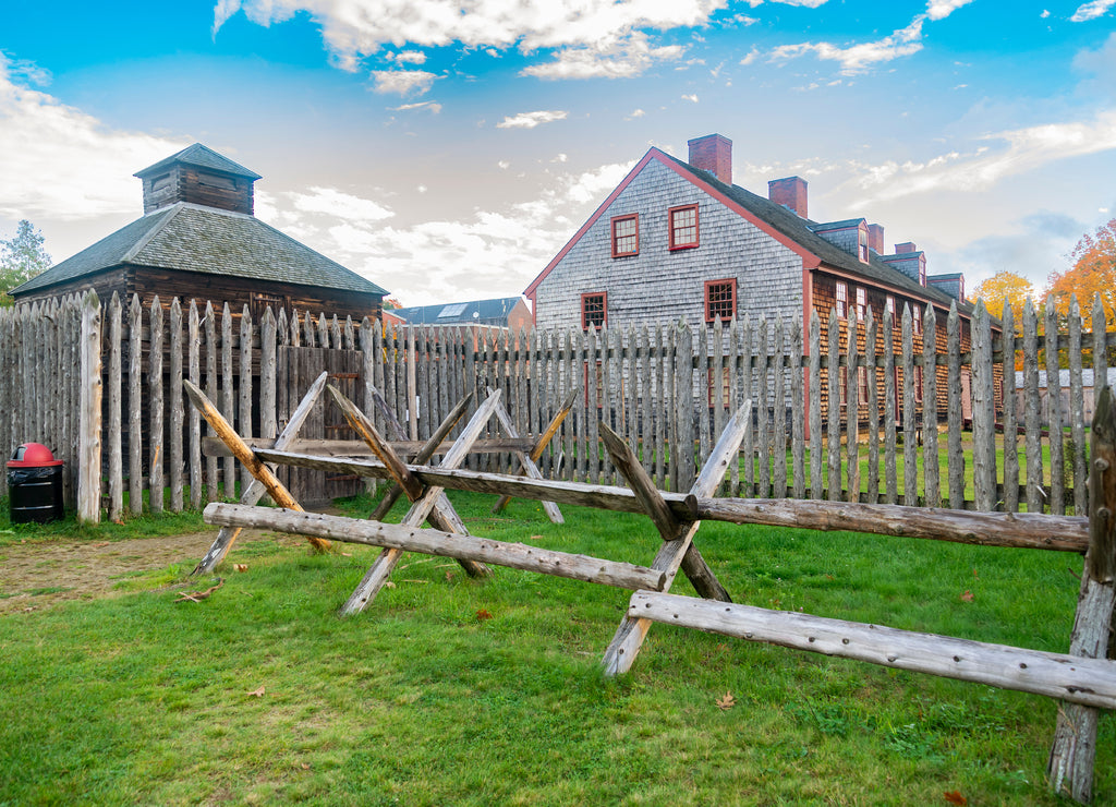 Old landmark Fort Western on Kennebec River, Augusta Maine