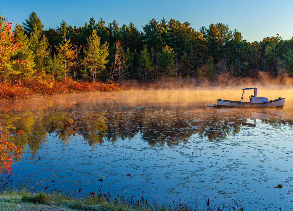 Fall in Lobster Pond, Waterboro Maine USA