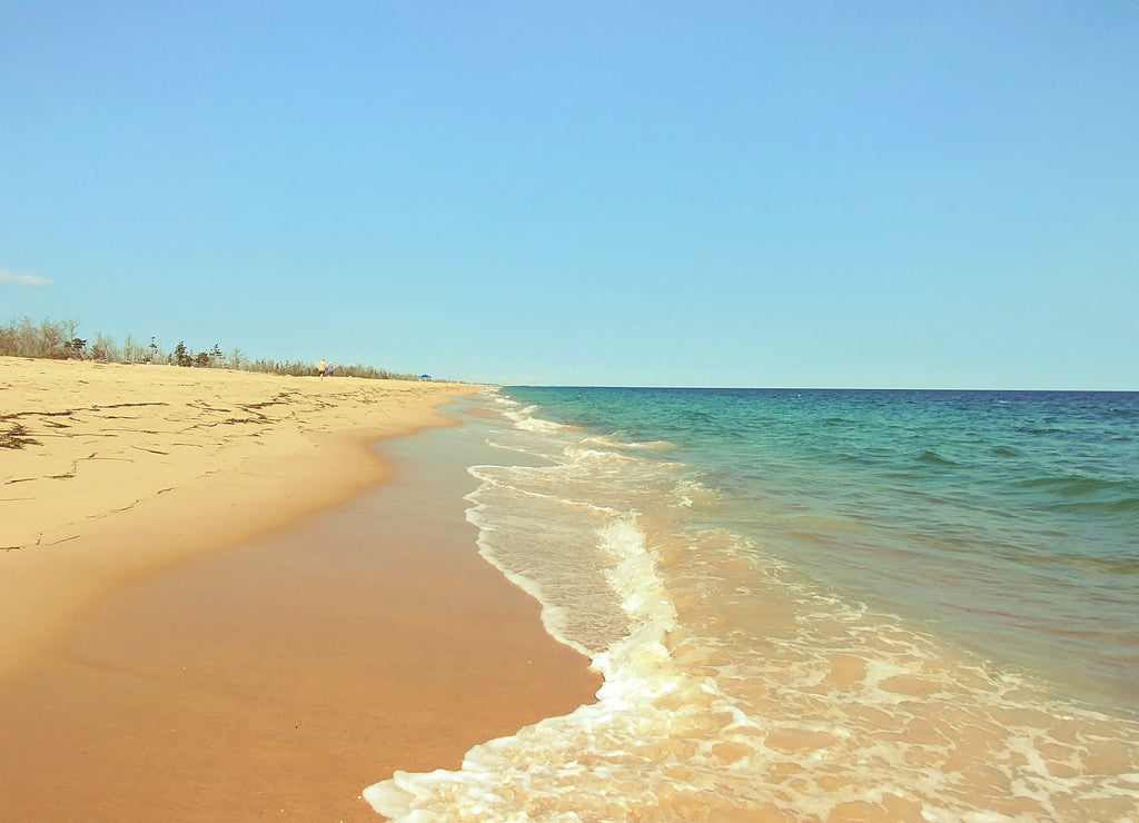Soft wave of blue ocean on East Beach Rhode Island USA