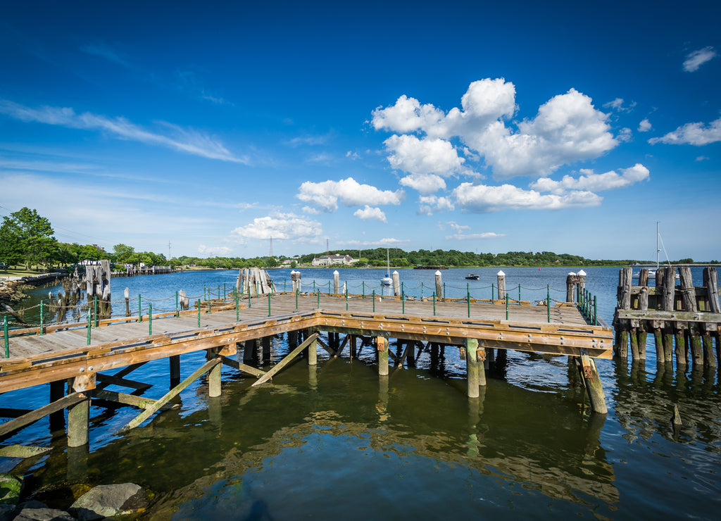 Pier in the Seekonk River, in Providence, Rhode Island