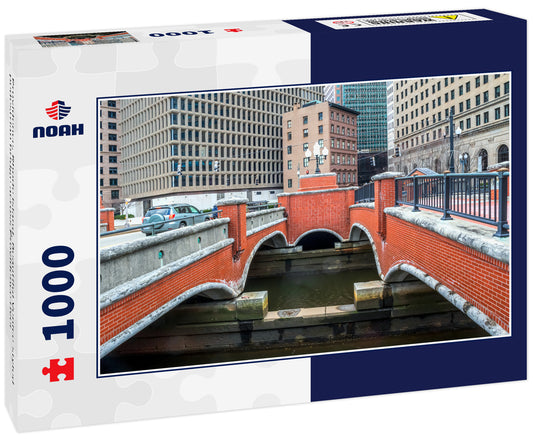 Providence, Rhode Island. Beautiful Venice-styled pedestrian bridge across Providence river