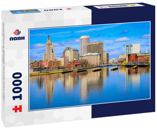 Providence, Rhode Island, USA city skyline on the river