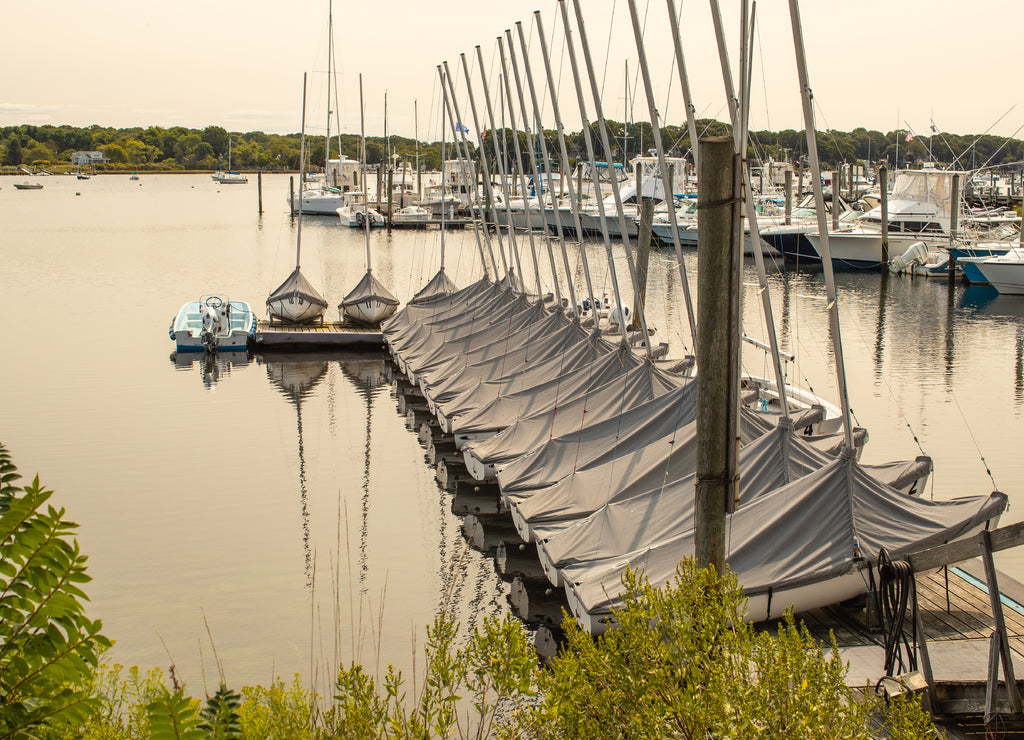 Fleet of boats, Wakefield, Rhode Island USA