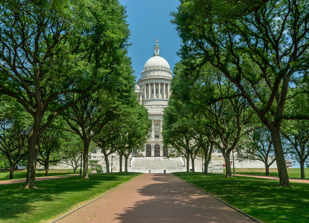 The Rhode Island State House in capital Providence. USA