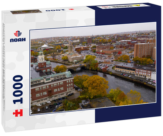 Overcast Skies over the Seekonk River Splitting Pawtucket Rhode Island