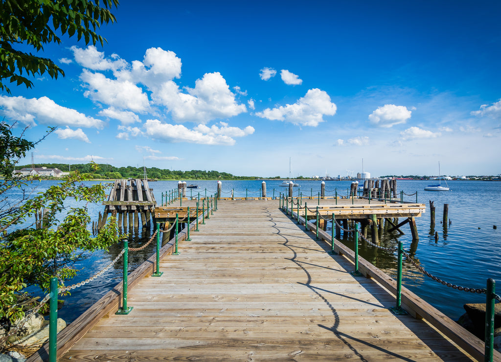 Pier in the Seekonk River, in Providence, Rhode Island