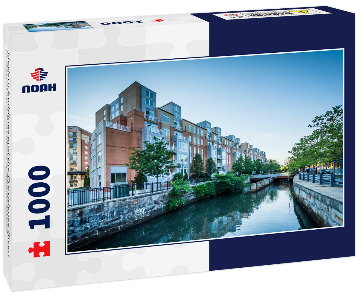 Modern buildings and the Providence River, in downtown Providence, Rhode Island