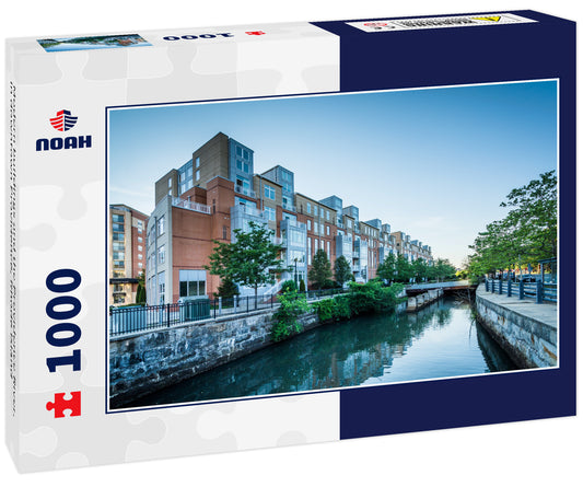 Modern buildings and the Providence River, in downtown Providence, Rhode Island