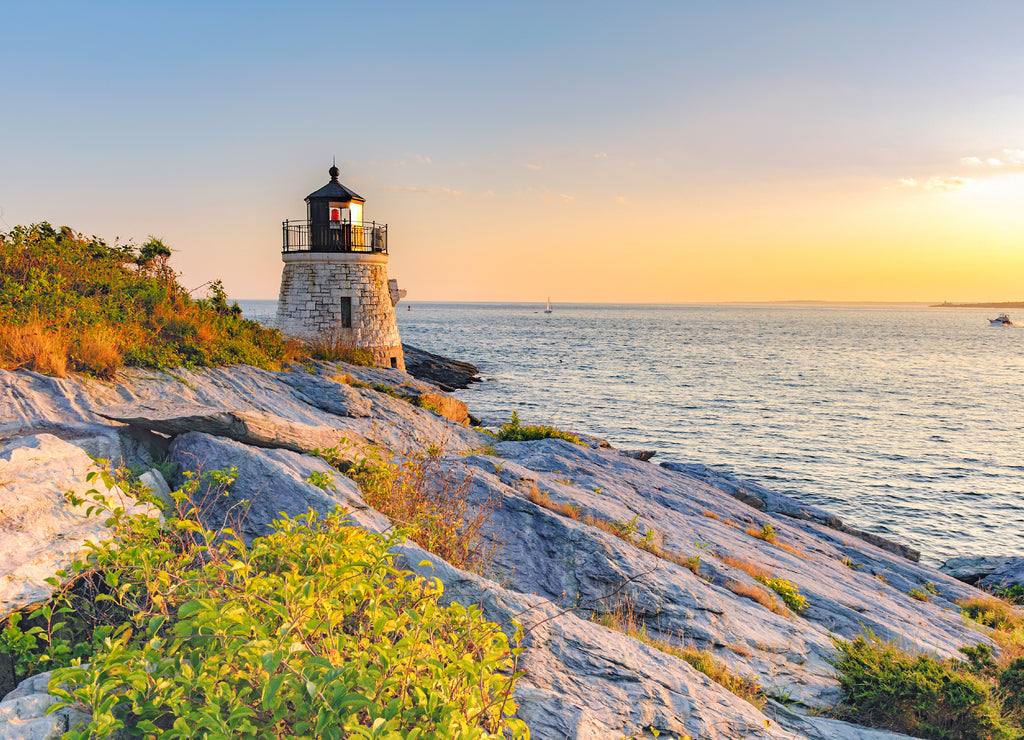 Castle Hill Lighthouse, Newport Rhode Island beautiful scenic New England landscape