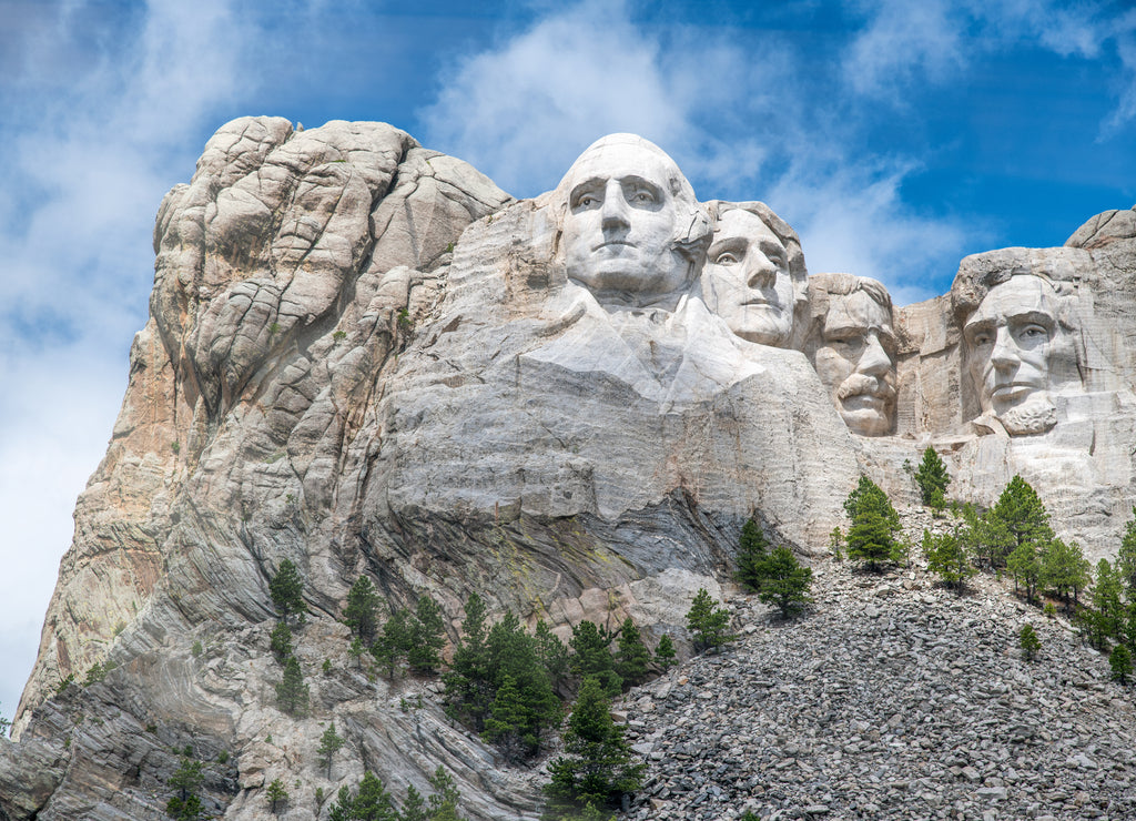 Famous Landmark and Sculpture - Mount Rushmore National Monument, near Keystone, South Dakota - USA