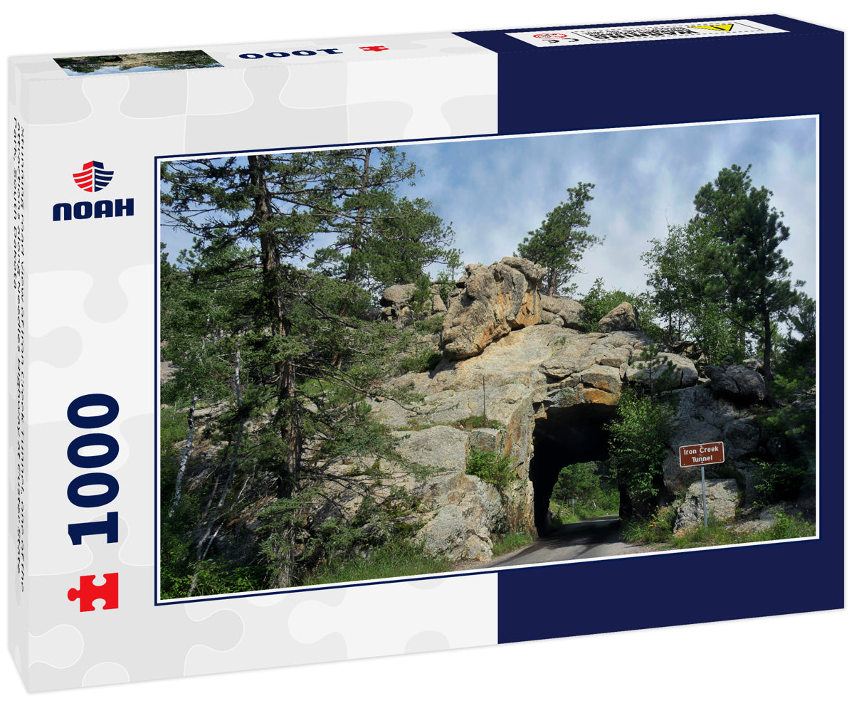 Stunning road view of Iron Creek Tunnel, one of the attractions along Needles Highway at Custer State Park, South Dakota