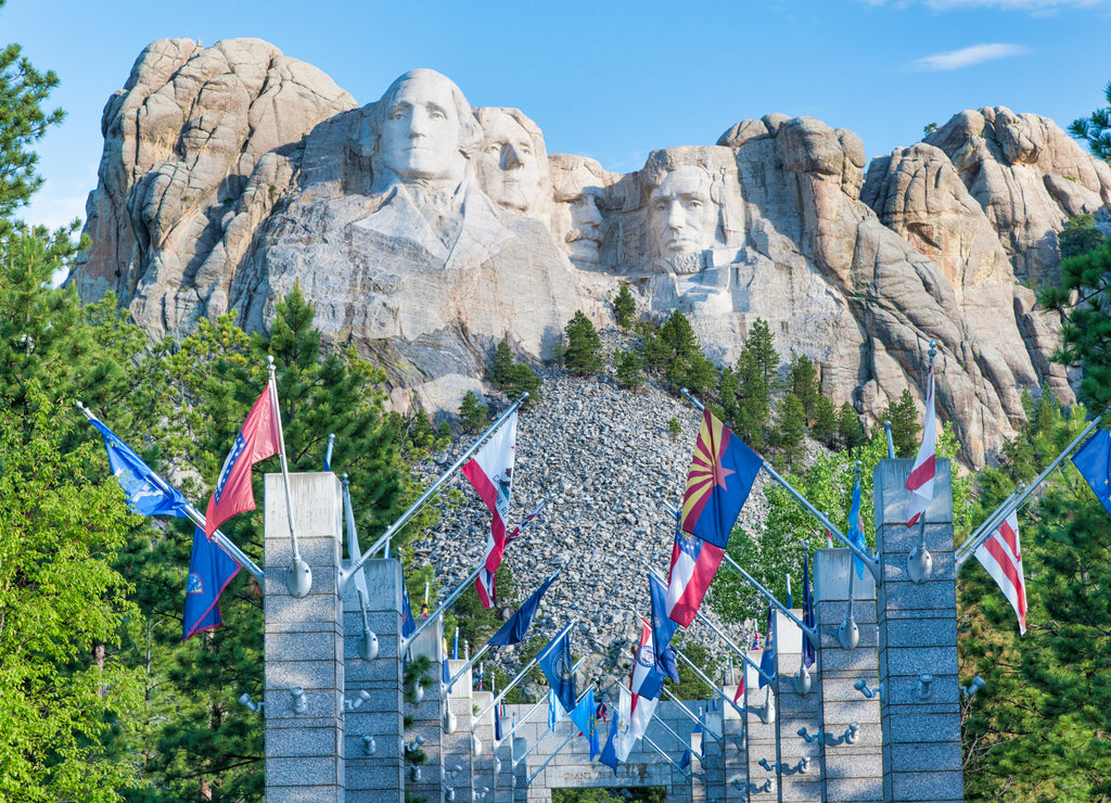 Amazing view of Mount Rushmore on a wonderful summer day, South Dakota