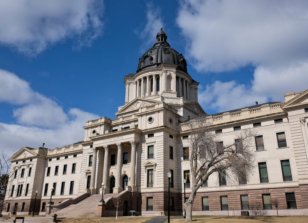 South Dakota state capitol building facade view