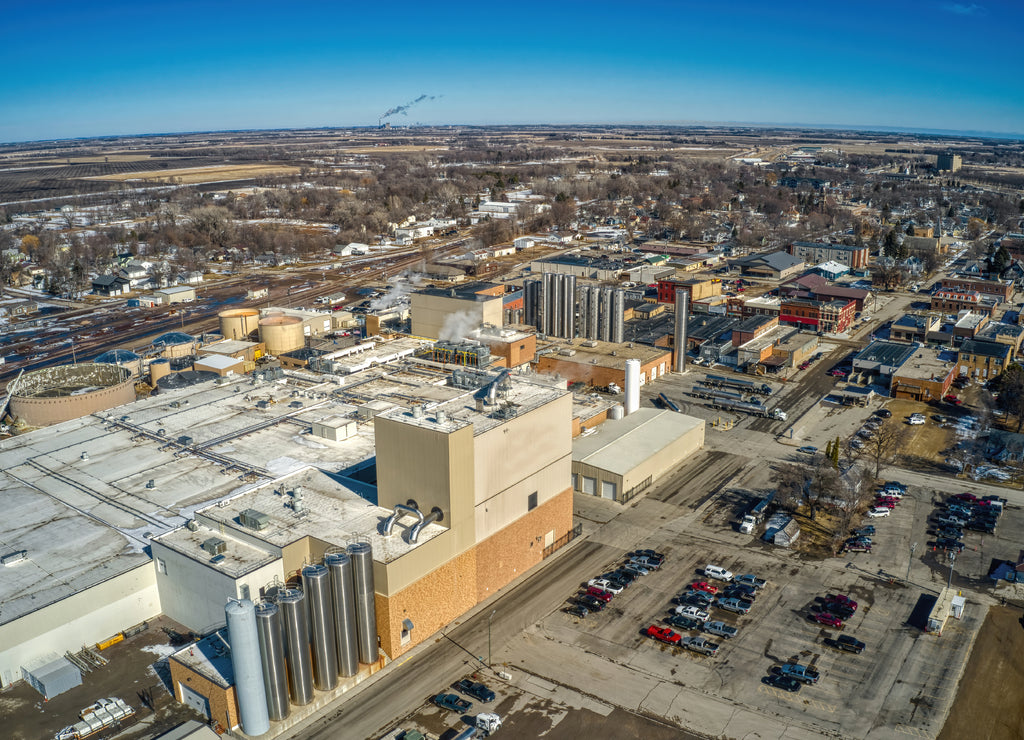 Aerial View of a Dairy Factory in Milbank, South Dakota