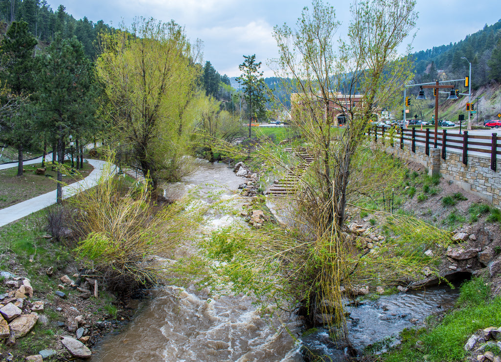 A very long boardwalk in Deadwood, South Dakota