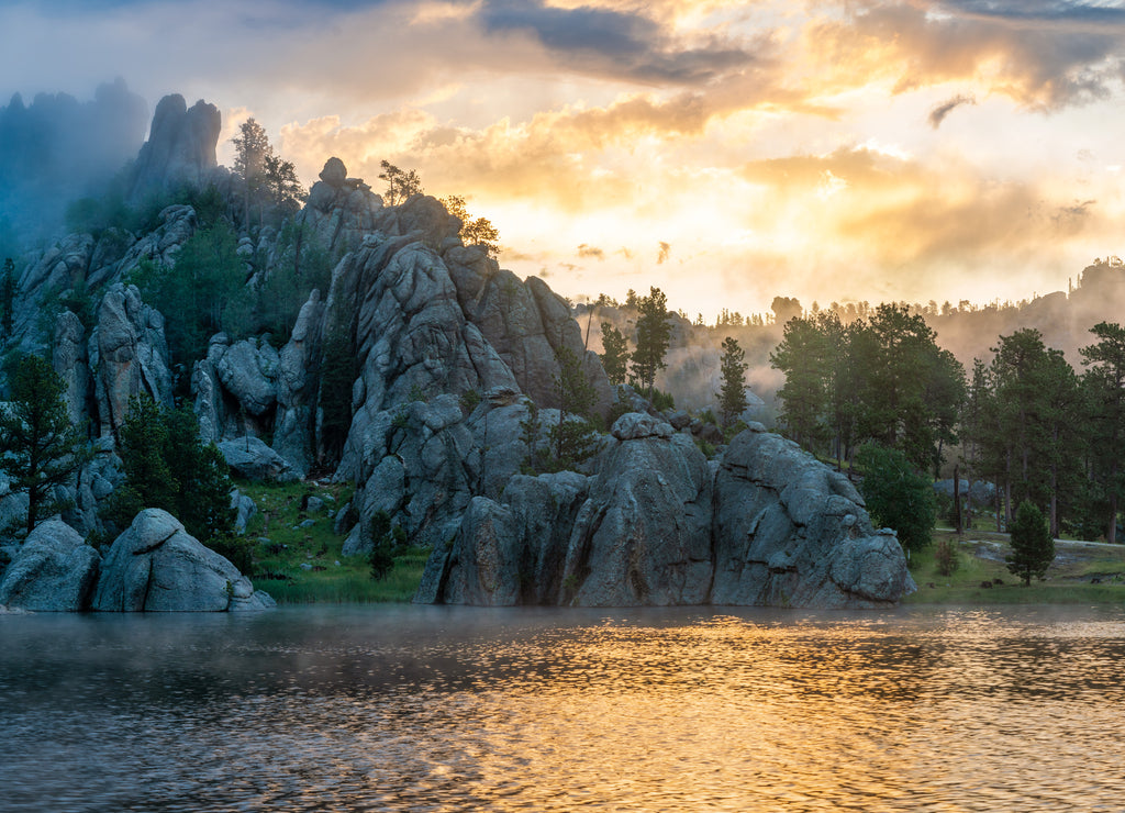 Sunrise from Sylvan Lake in Custer State Park - South Dakota