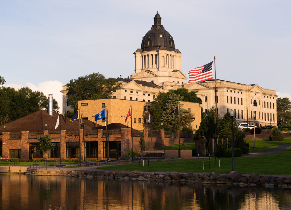 Sun Rising South Dakota State Capital Building Hughes County Pierre South Dakota