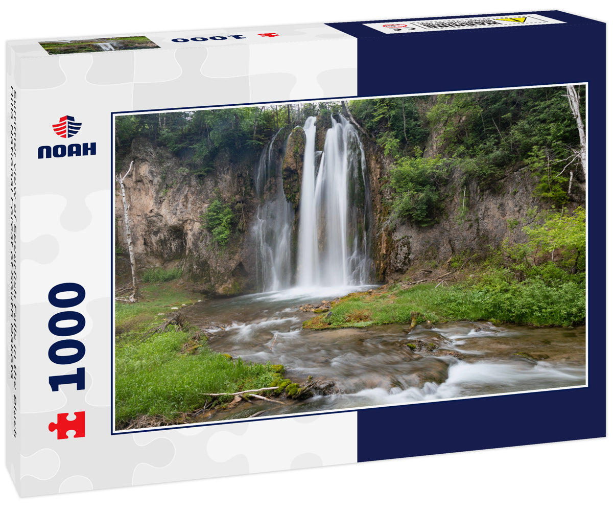 Summer view of Spearfish Falls in the Black Hills National Forest of South Dakota
