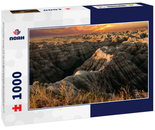 Mesmerizing view of Badlands National Park in South Dakota during a beautiful sunset