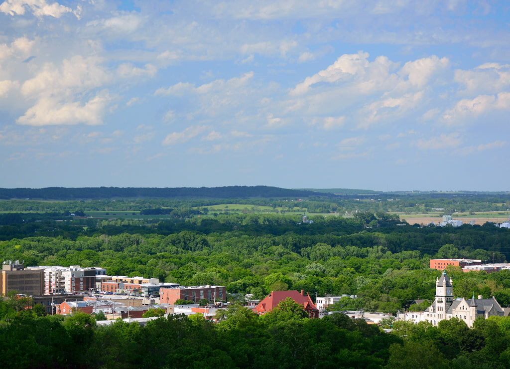 Buildings of Downtown Lawrence in Douglas County, Kansas