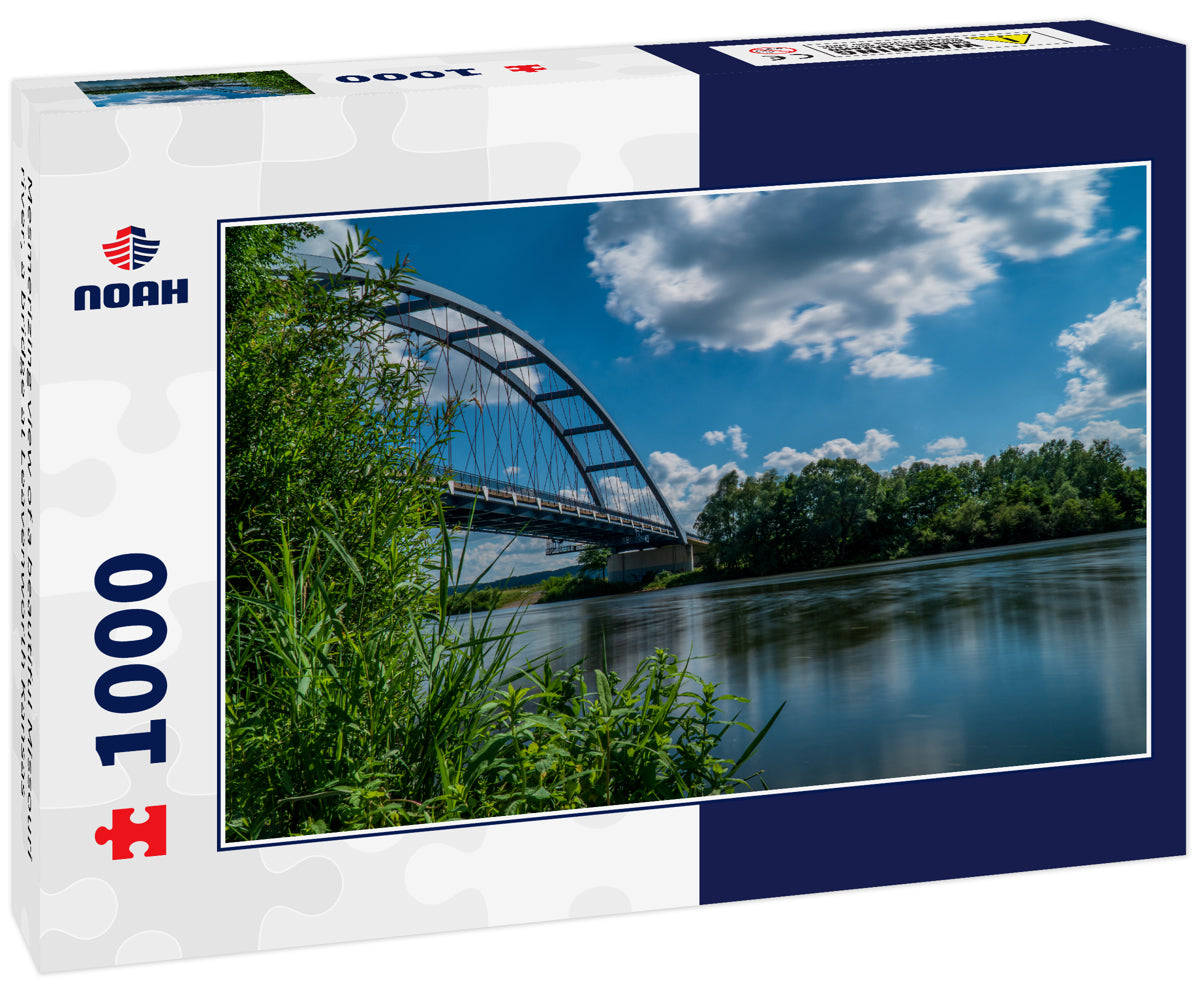 Mesmerizing view of a beautiful Missouri river, a bridge at Leavenworth Kansas