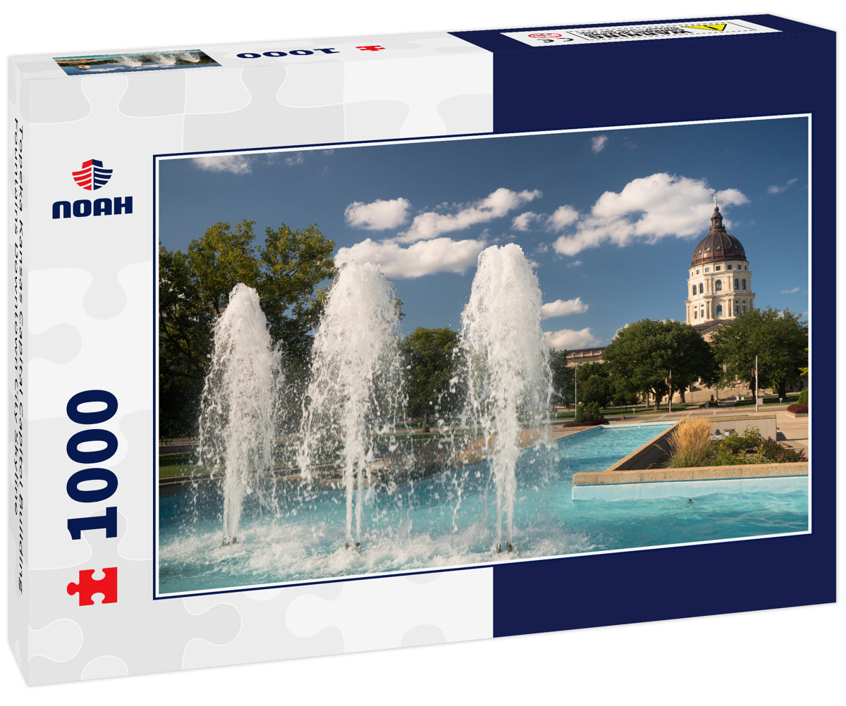 Topeka Kansas Capital Capitol Building Fountains Downtown City Skyline