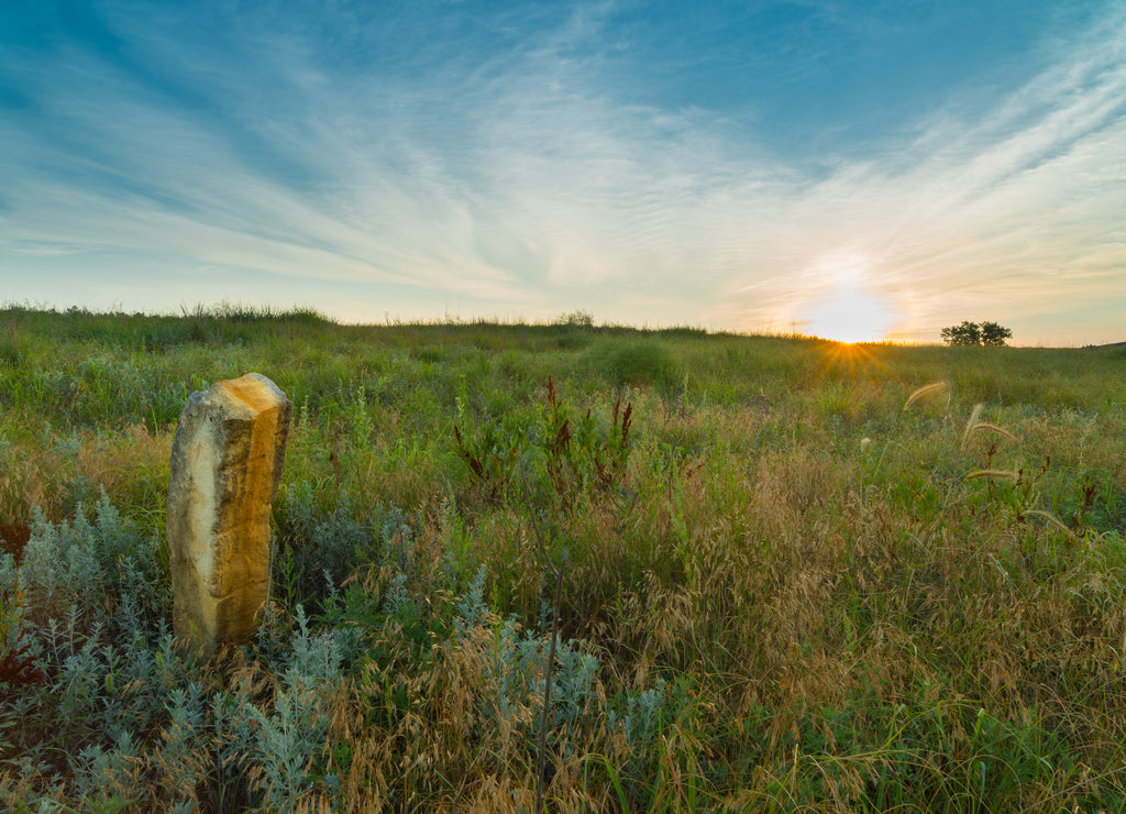 Stone Post at Wilson Lake, Kansas
