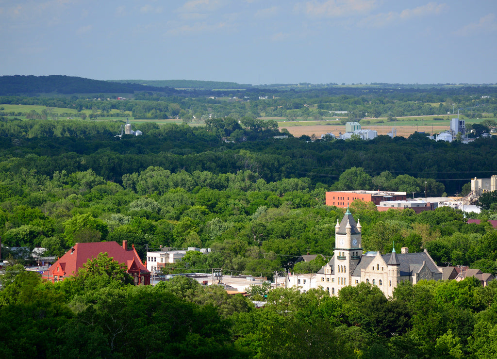 Buildings of Downtown Lawrence in Douglas County, Kansas