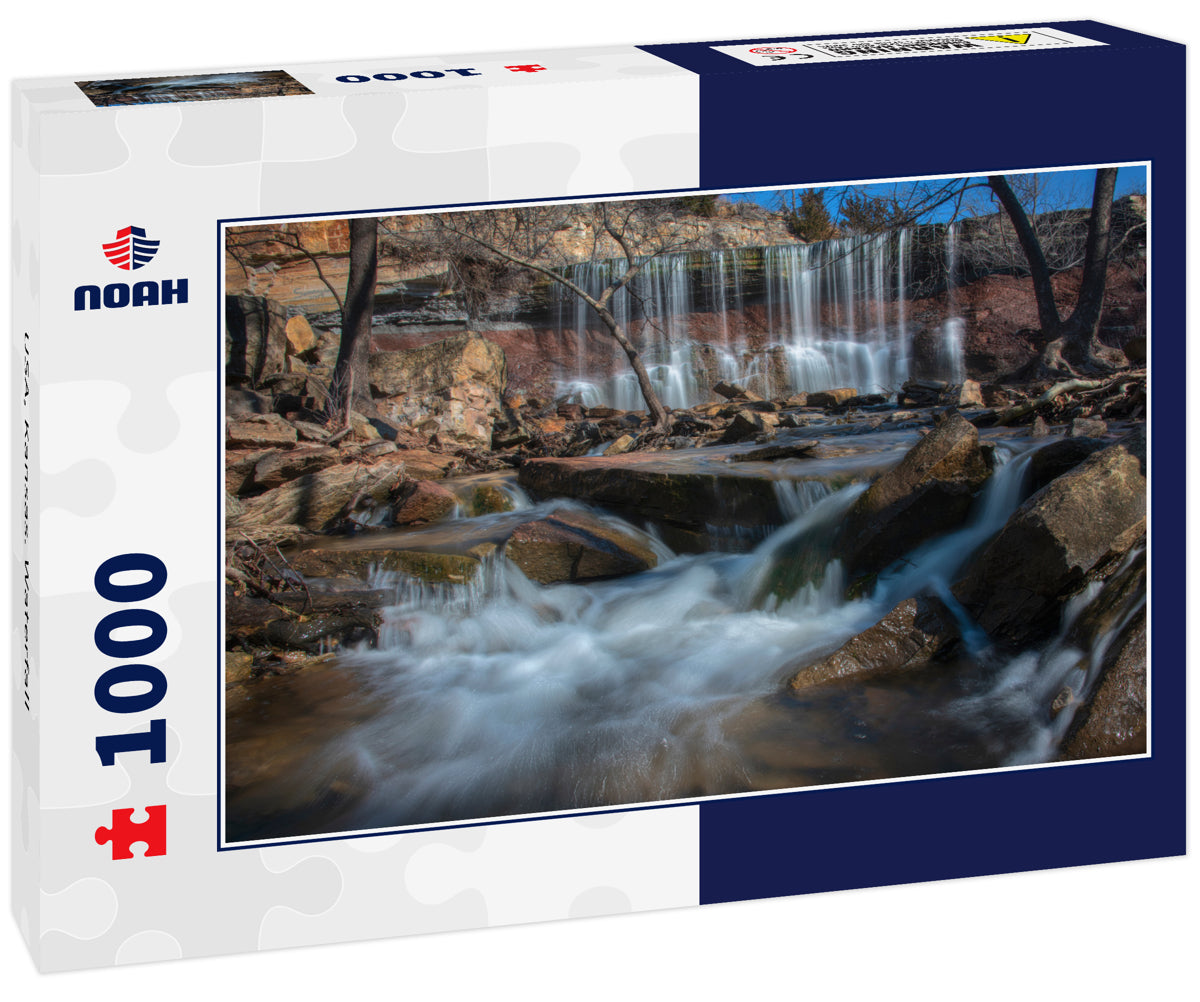 USA, Kansas. Waterfall