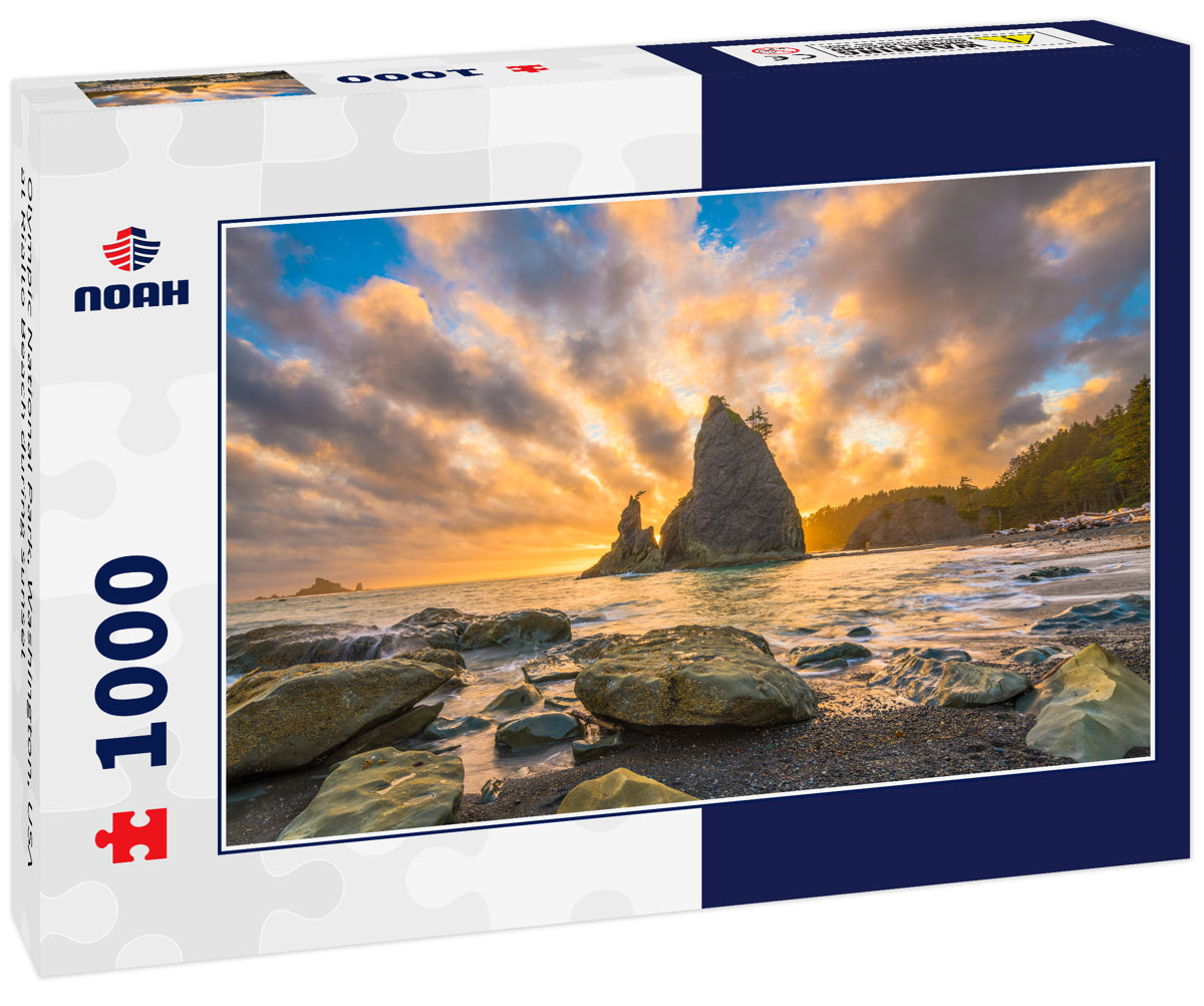 Olympic National Park, Washington, USA at Rialto Beach during sunset