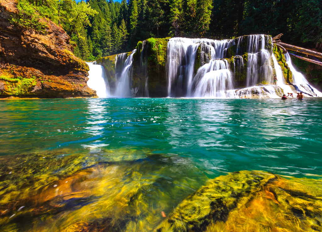 Scenic Lower Lewis River Falls, Washington State