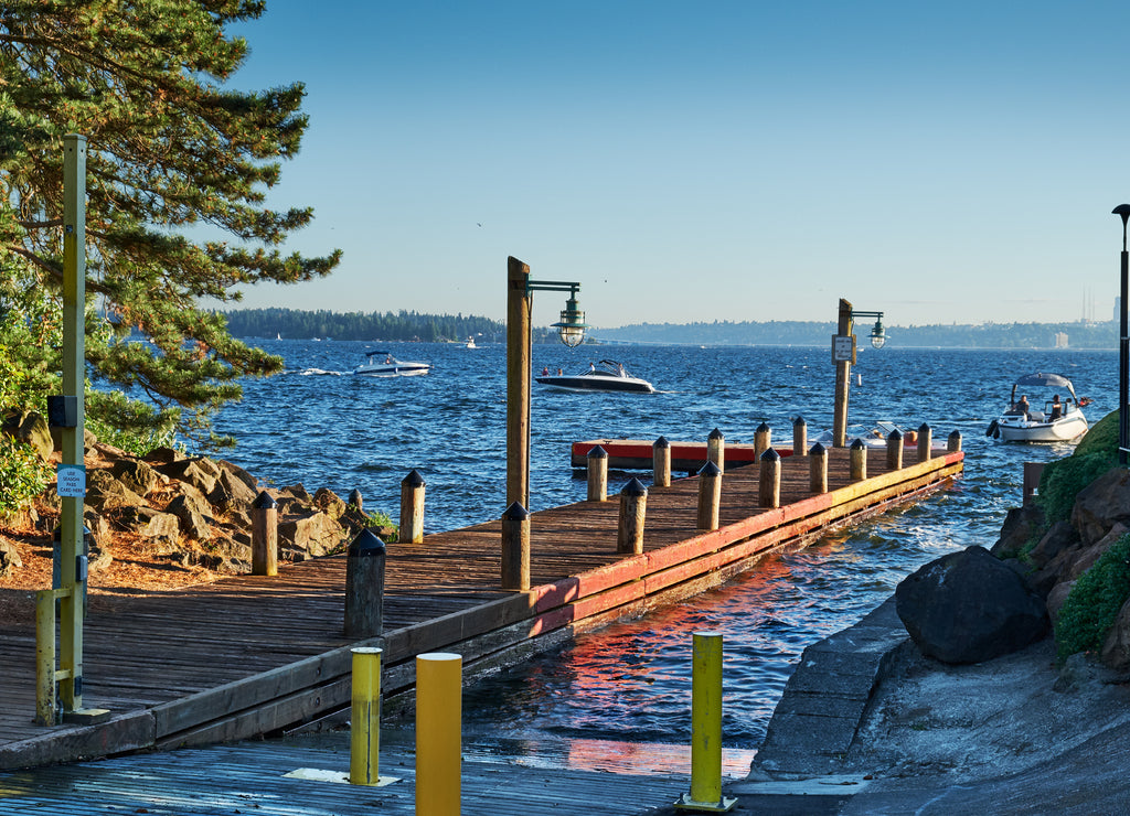 Lake Washington access from Kirkland's public boat launch in Marina Park, Washington