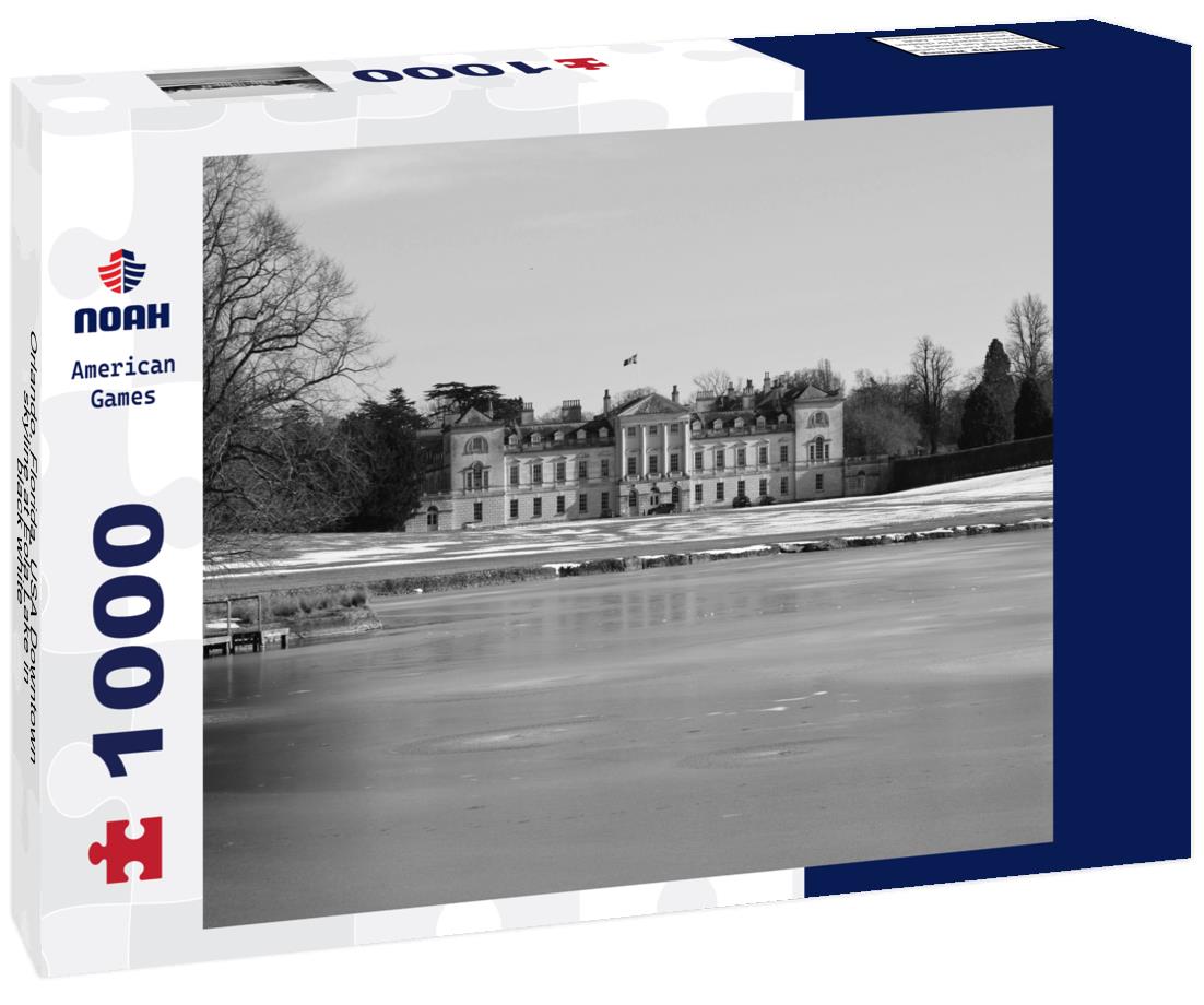 Noah Jigsaw Puzzle Orlando, Florida, USA Downtown skyline at Eola Lake in black white 1000 pieces