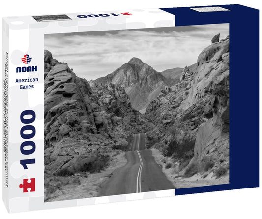 Noah Jigsaw Puzzle Sunset overlooking Sunset over Cape Cornwall from Carn Gloose with the Brisons on the horizon in black white 1000 pieces