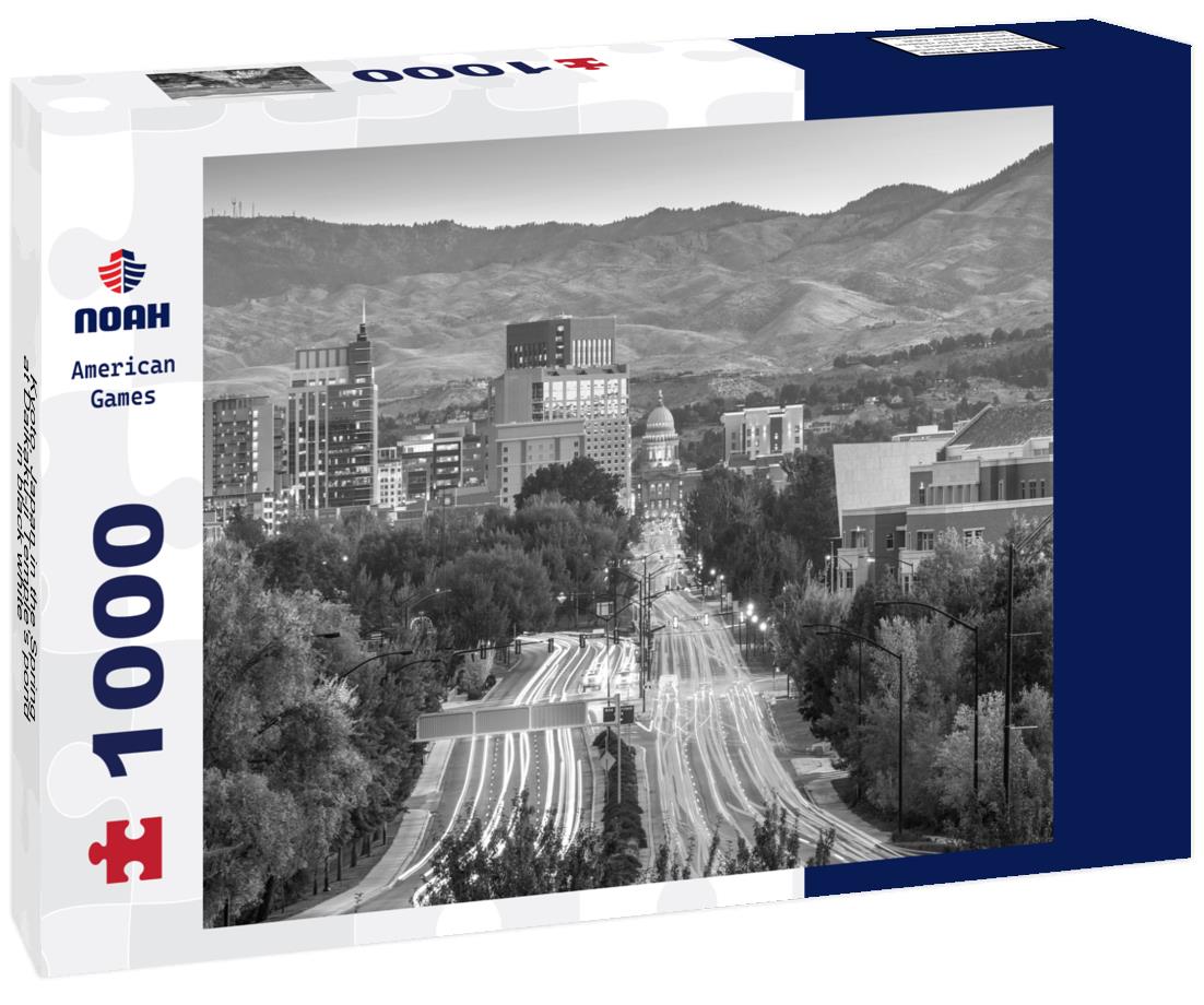 Noah Jigsaw Puzzle Kyoto, Japan in the Spring at Daikaku-ji Temple's pond in black white 1000 pieces