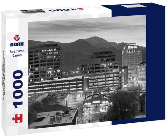 Noah Jigsaw Puzzle Jacksonville, Florida, USA downtown city skyline in black white 1000 pieces