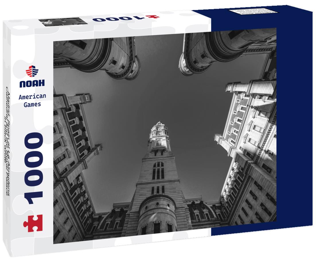 Noah Jigsaw Puzzle Madrid, Spain at La Almudena Cathedral and the Royal Palace in black white 1000 pieces