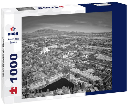 Noah Jigsaw Puzzle Porto, the skyline of the old town of Porto over the Douro River in black white 1000 pieces