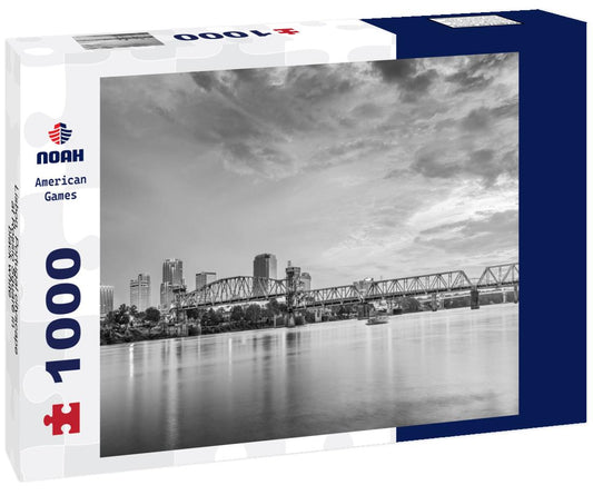 Noah Jigsaw Puzzle Lisbon, Portugal cityscape at Rossio Square in black white 1000 pieces