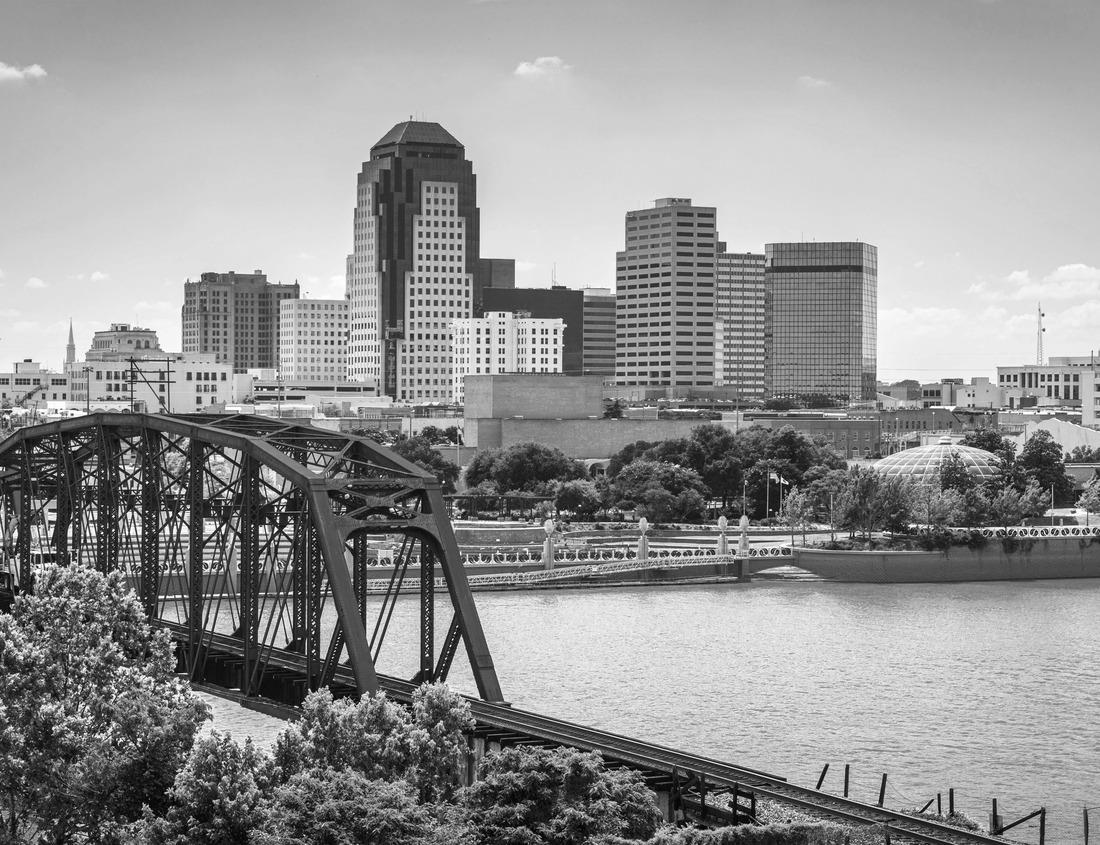 Noah Jigsaw Puzzle Annapolis, Maryland, USA State House and St. Mary's Church over Annapolis Harbor and Eastport Bridge in black white 1000 pieces