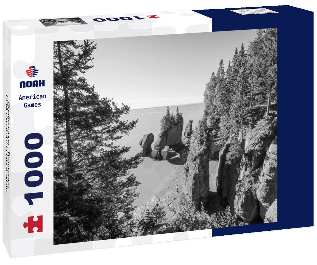 Noah Jigsaw Puzzle Chattanooga, Tennessee, USA riverfront in black white 1000 pieces