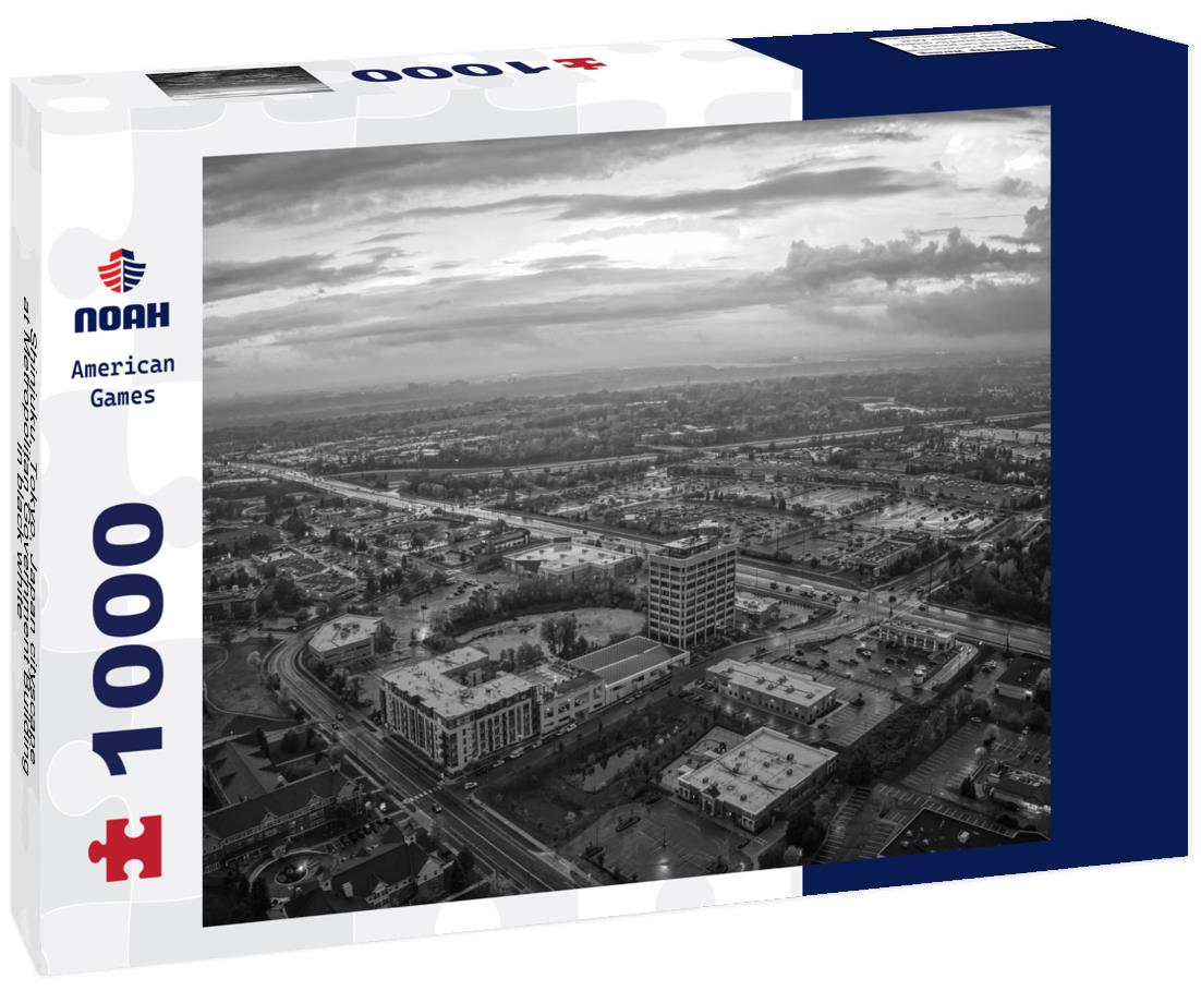 Noah Jigsaw Puzzle Shinjuku, Tokyo, Japan cityscape at Metropolitan Government Building in black white 1000 pieces