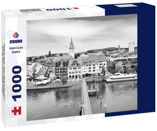Noah Jigsaw Puzzle Buffalo New York Skyline Sunset. The Buffalo, New York skyline during sunset in black white 1000 pieces