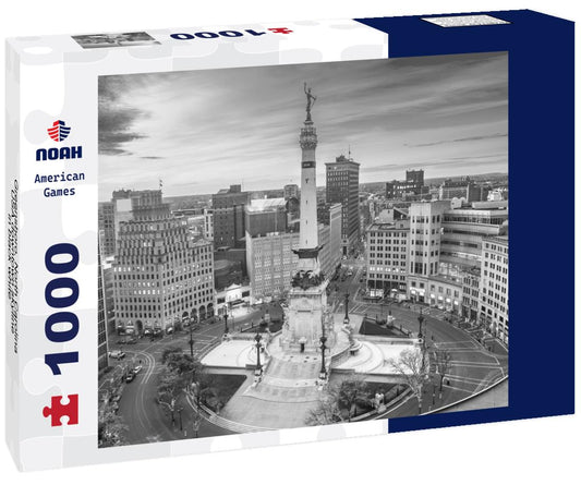 Noah Jigsaw Puzzle Greensboro, North Carolina, USA downtown skyline in black white 1000 pieces