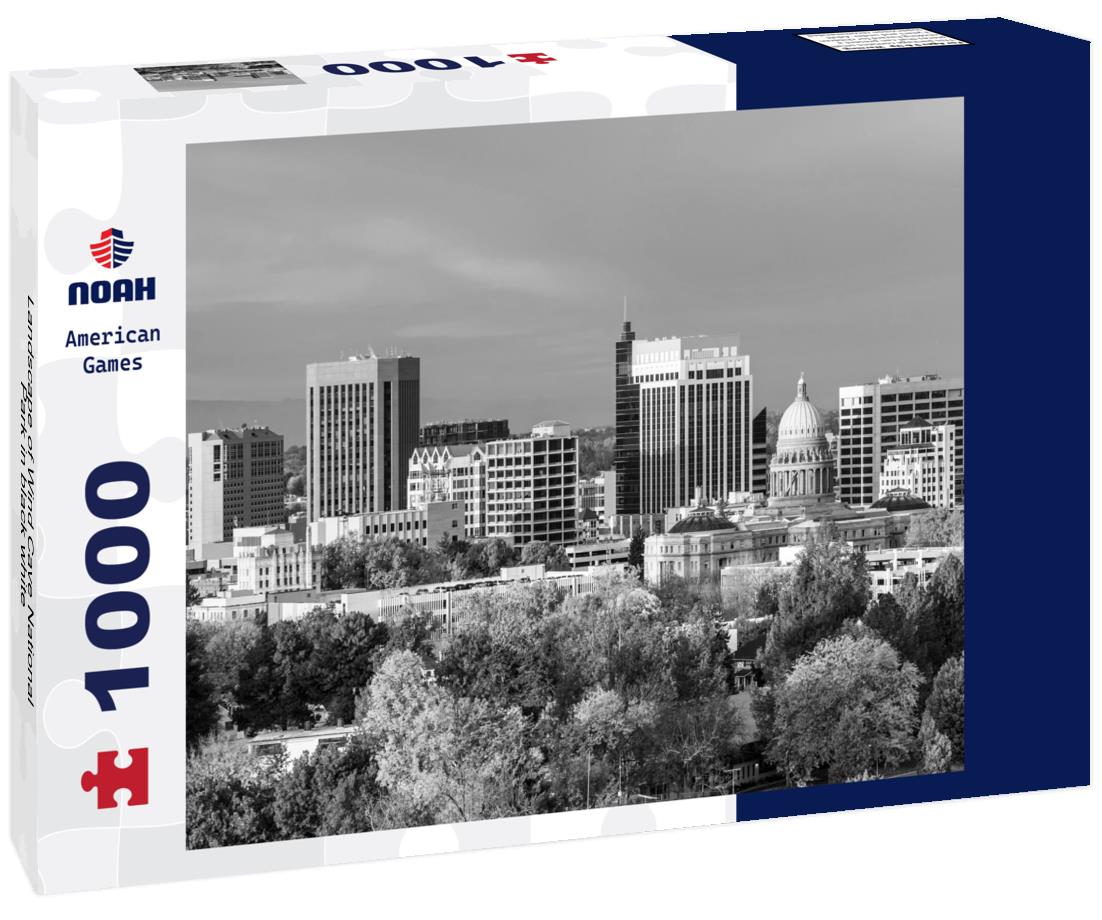 Noah Jigsaw Puzzle Landscape of Wind Cave National Park in black white 1000 pieces